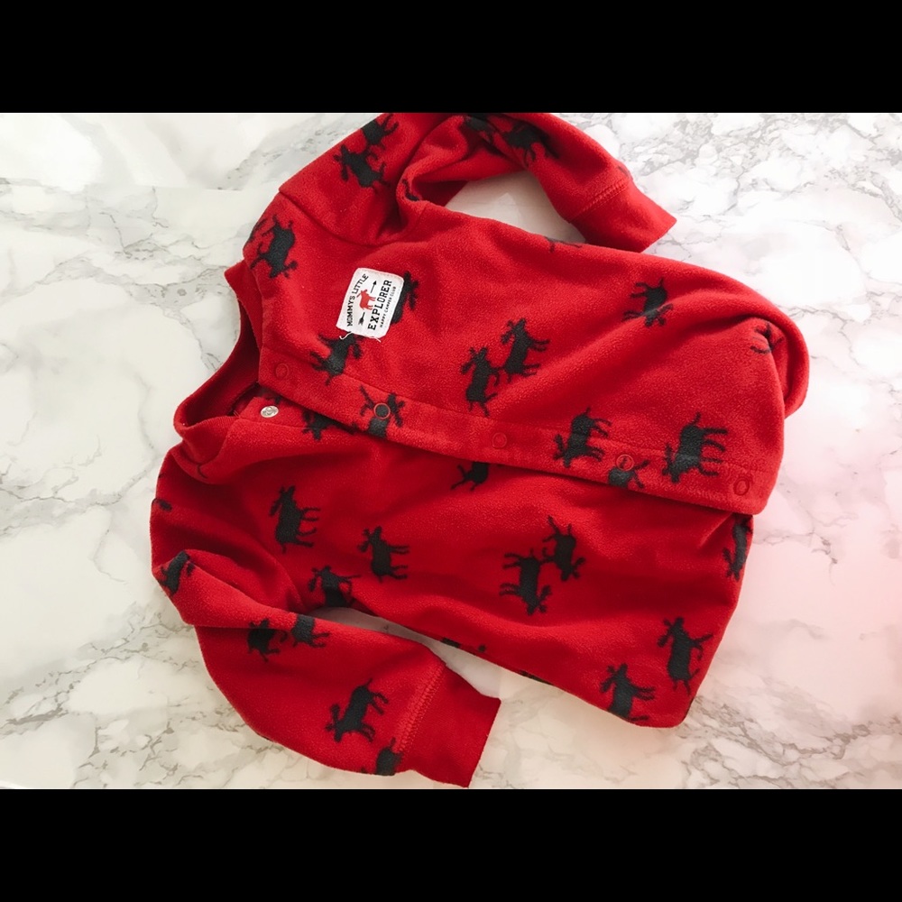 Carter’s  Red Moose Print Footie Pajamas